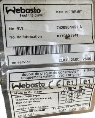 Renault 7420864451 calefacción auxiliar s