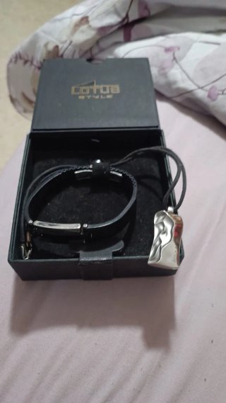 Pulsera y colgante Lotus Negra y Plata