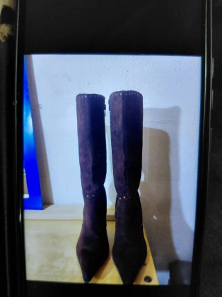Botines de tacón ante beige