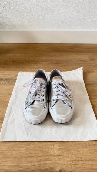 Superga Plateadas Talla 36