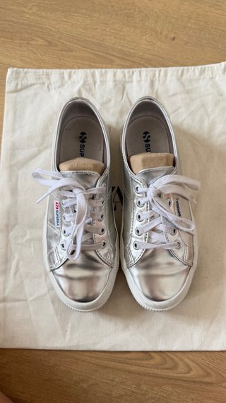 Superga Plateadas Talla 36
