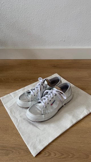 Superga Plateadas Talla 36