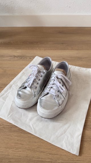 Superga Plateadas Talla 36