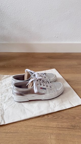 Superga Plateadas Talla 36