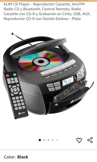 Reproductor CD KLIM Cassette Bluetooth USB AUX Pla