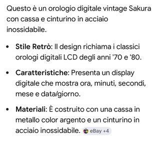 Orologio Digitale SAKURA Vintage Anni '80