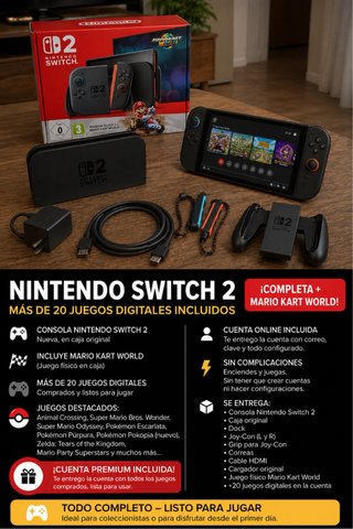 Nintendo Switch 2 , con mas de 20 Juegos