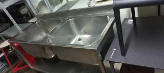 Fregadero industrial doble acero inoxidable