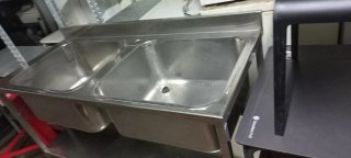 Fregadero industrial doble acero inoxidable