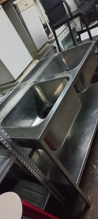 Fregadero industrial doble acero inoxidable