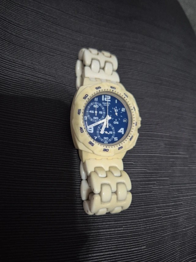 Orologio Swatch Cronografo Blu e Beige