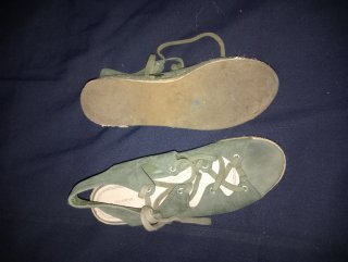 Sandalias esparto plataforma verde
