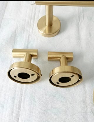 Juego 5 Accesorios Baño Dorados de Metal