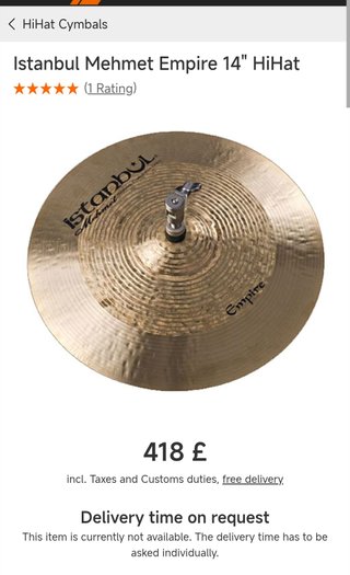 Hihat Istanbul batería percusión