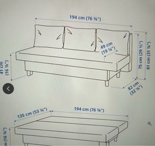 Sofá Cama IKEA ÄLVDALEN 3 Plazas Beige/Gris