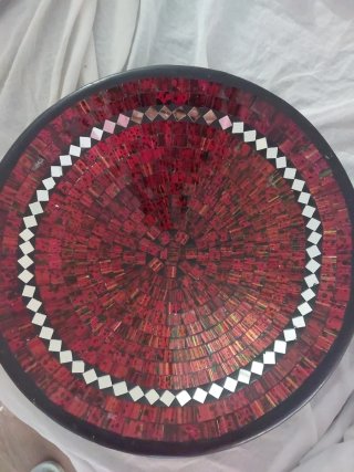 Centro de mesa mosaico cristal y metal