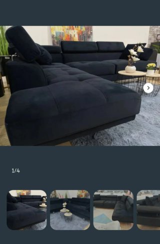 Sofá Chaise Longue Negro nuevo a estrenar