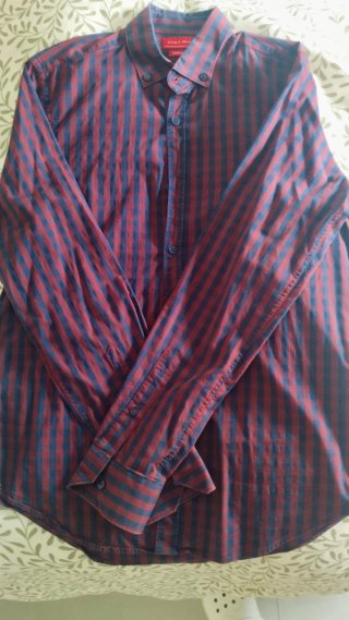 Camisa Zara Hombre Talla M Cuadros Rojo/Azul