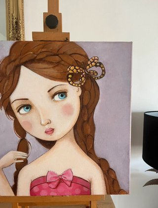 Cuadro niña estilo pop art