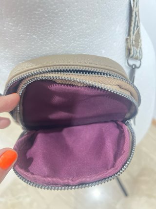 Bolso bandolera piel sintética beige