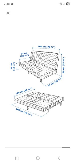 Sofá Cama Ikea NYHAMN Gris