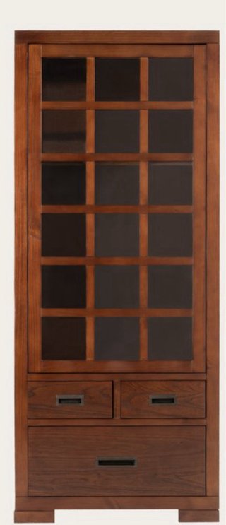 Vitrina madera maciza Banak con cristal
