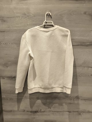 Sudadera Zara Hombre Textura Blanca Talla M