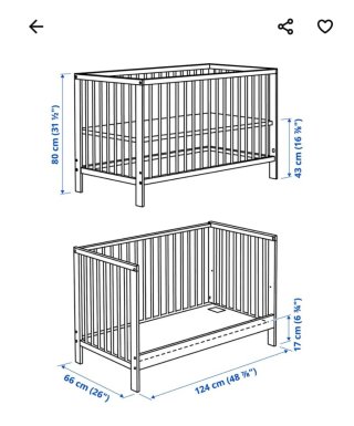 Cuna Gulliver + colchón Jattetrot Ikea+ chichonera