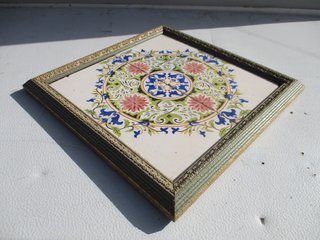 NO ENVÍO - CUADRO 4 AZULEJOS ANTIGUOS MODERNISTAS