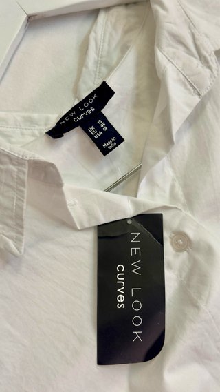 Camisa New Look Curves Talla 46 Blanca