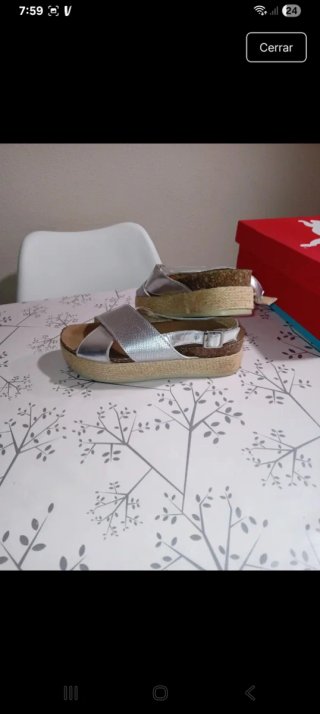 Sandalias plateadas talla 40