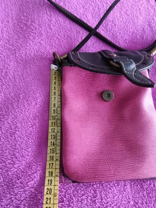 Bolso bandolera rosa y marrón