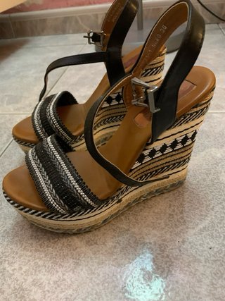Sandali zeppa estivi con perline
