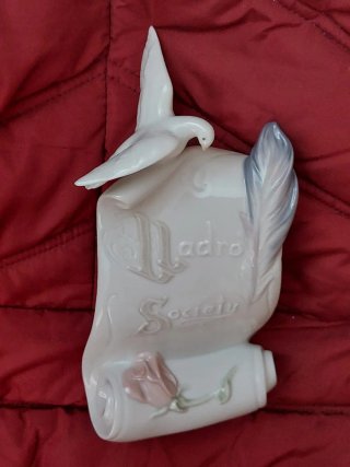 Figura Porcelana Lladro Paloma Rosa Pluma