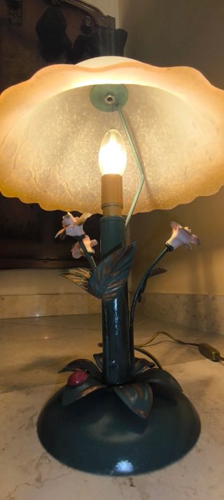 Lampada vintage ferro battuto fatta a mano