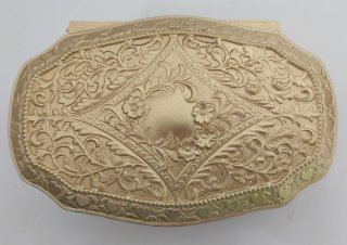 Cofre joyero metal dorado filigranas