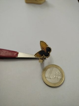 Anello farfalla tartarugato montatura acciaio