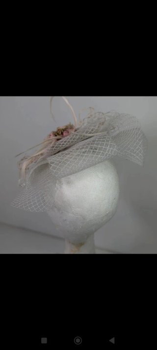 Tocado de fiesta flores rosa y blanco