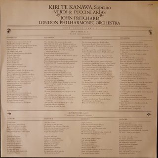 Kiri Te Kanawa - Verdi & Puccini LP 1983