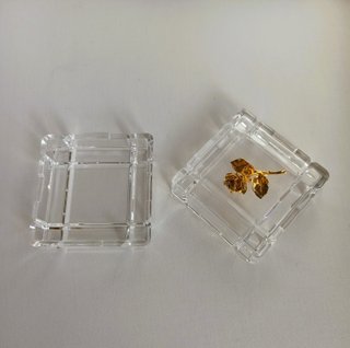 Joyero Cristal 24% con Rosa Dorada Italia Vintage