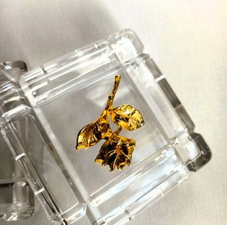 Joyero Cristal 24% con Rosa Dorada Italia Vintage