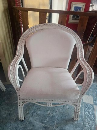 Conjunto de mimbre blanco