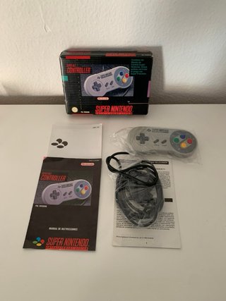 Mando Super Nintendo PAL Original Caja Manuales