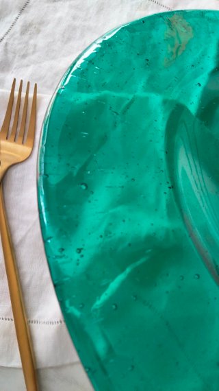 Sottopiatto in vetro Smeraldo tipo Murano