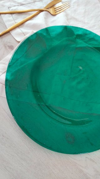 Sottopiatto in vetro Smeraldo tipo Murano