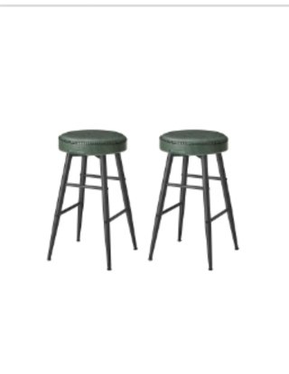2 Taburetes Piel Verdes Cocina