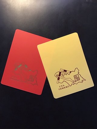 Tarjetas árbitro fútbol (roja y amarilla)