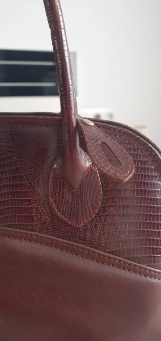 Bolso de piel vintage marrón