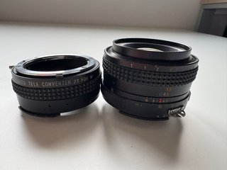 Objetivo Zykkor 50mm 1:1.7 + Tele Converter 2x