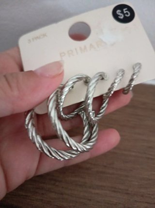 Pack 3 Aros Plateados Primark